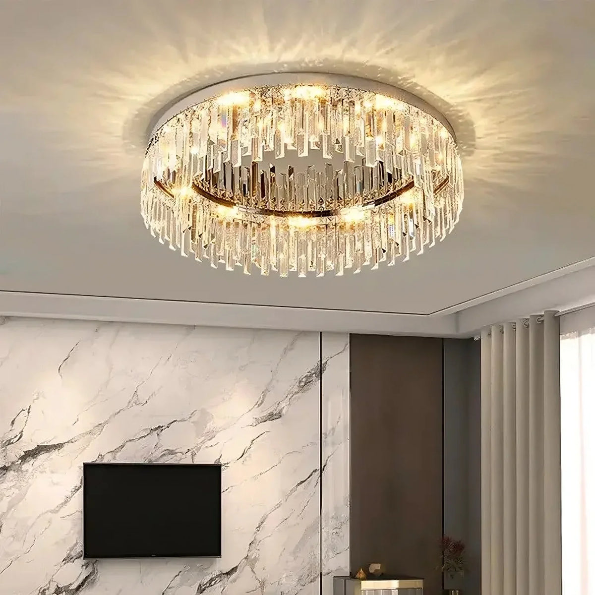 buyGio Clear Crystal Flush Mount Ceiling Light - Morsale
