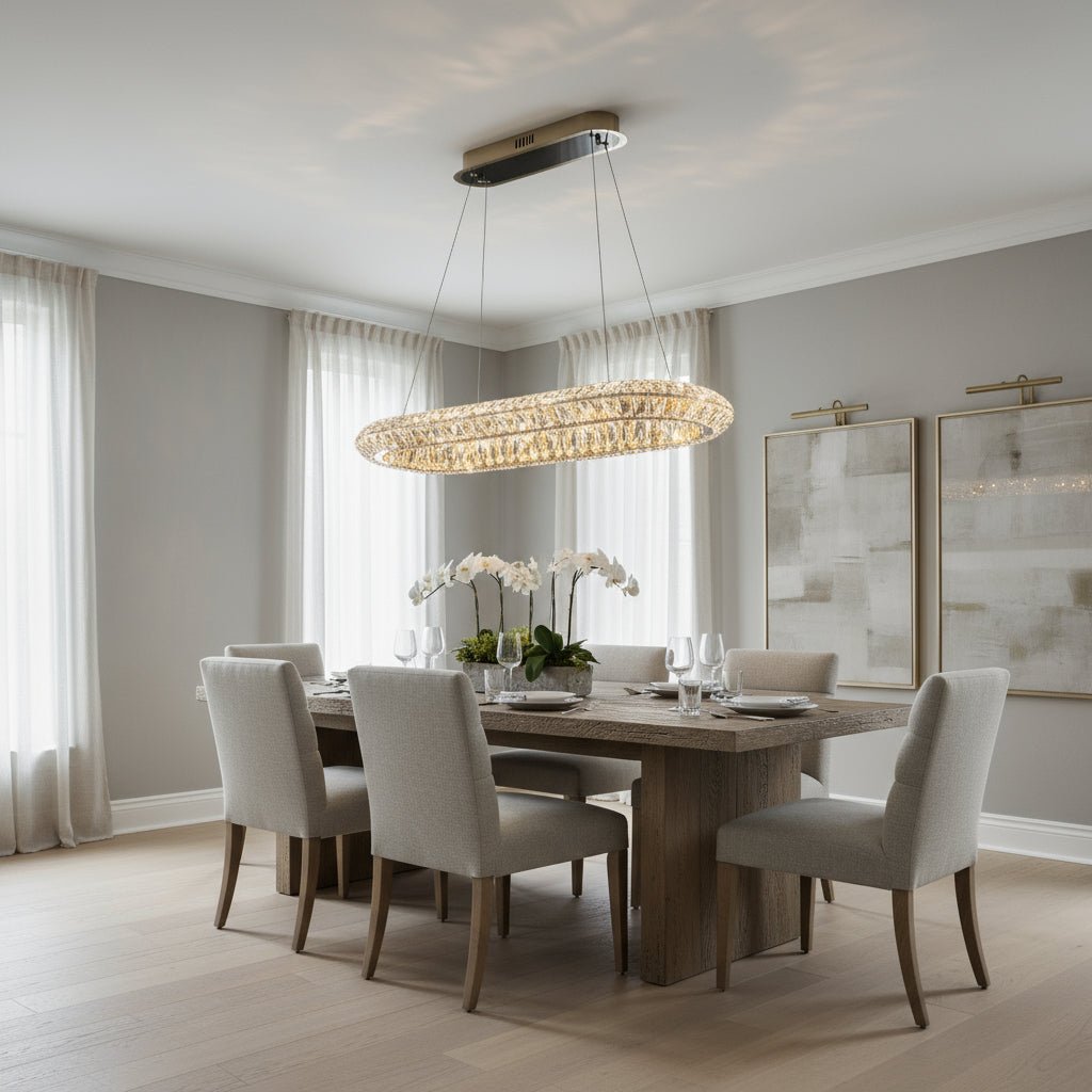 buyBacci 47" Linear Crystal Dining Chandelier - Morsale