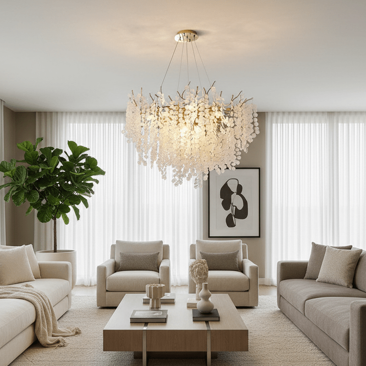 buyAlbero Frost Glass Modern Chandelier - Morsale
