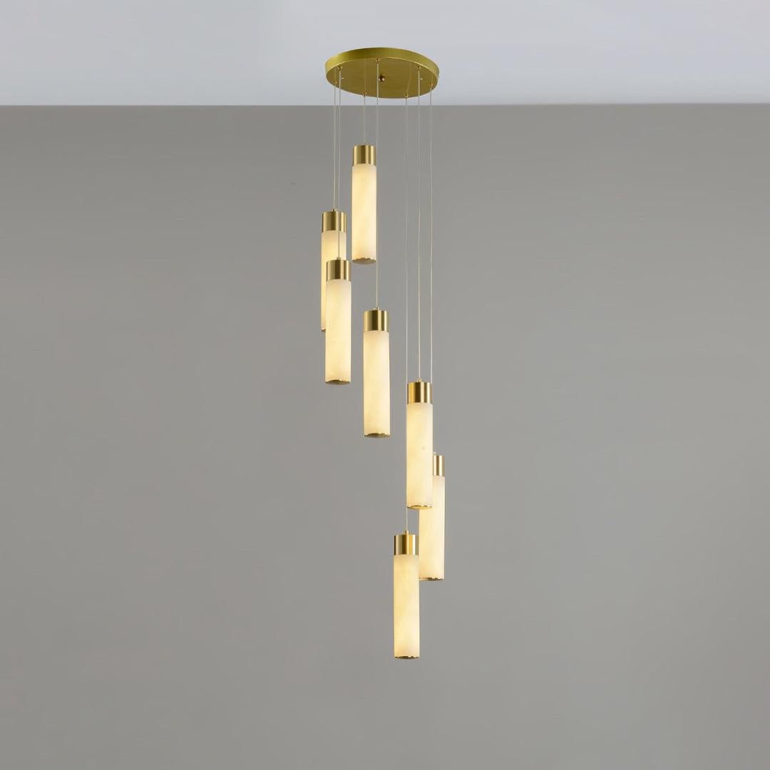 Celestial Alabaster Cascade Chandelier-Chandelier-casivra-Dia 31.5″(30cm)-Gold-casivra