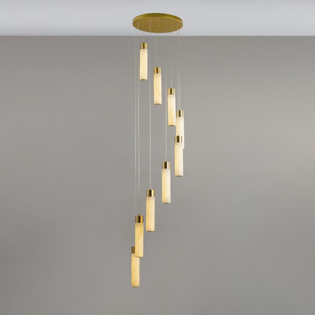 Celestial Alabaster Cascade Chandelier-Chandelier-casivra-Dia 31.5″(35cm)-Gold-casivra