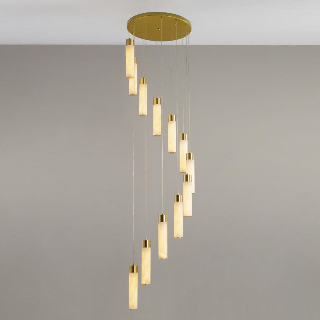 Celestial Alabaster Cascade Chandelier-Chandelier-casivra-Dia 31.5″(40cm)-Gold-casivra