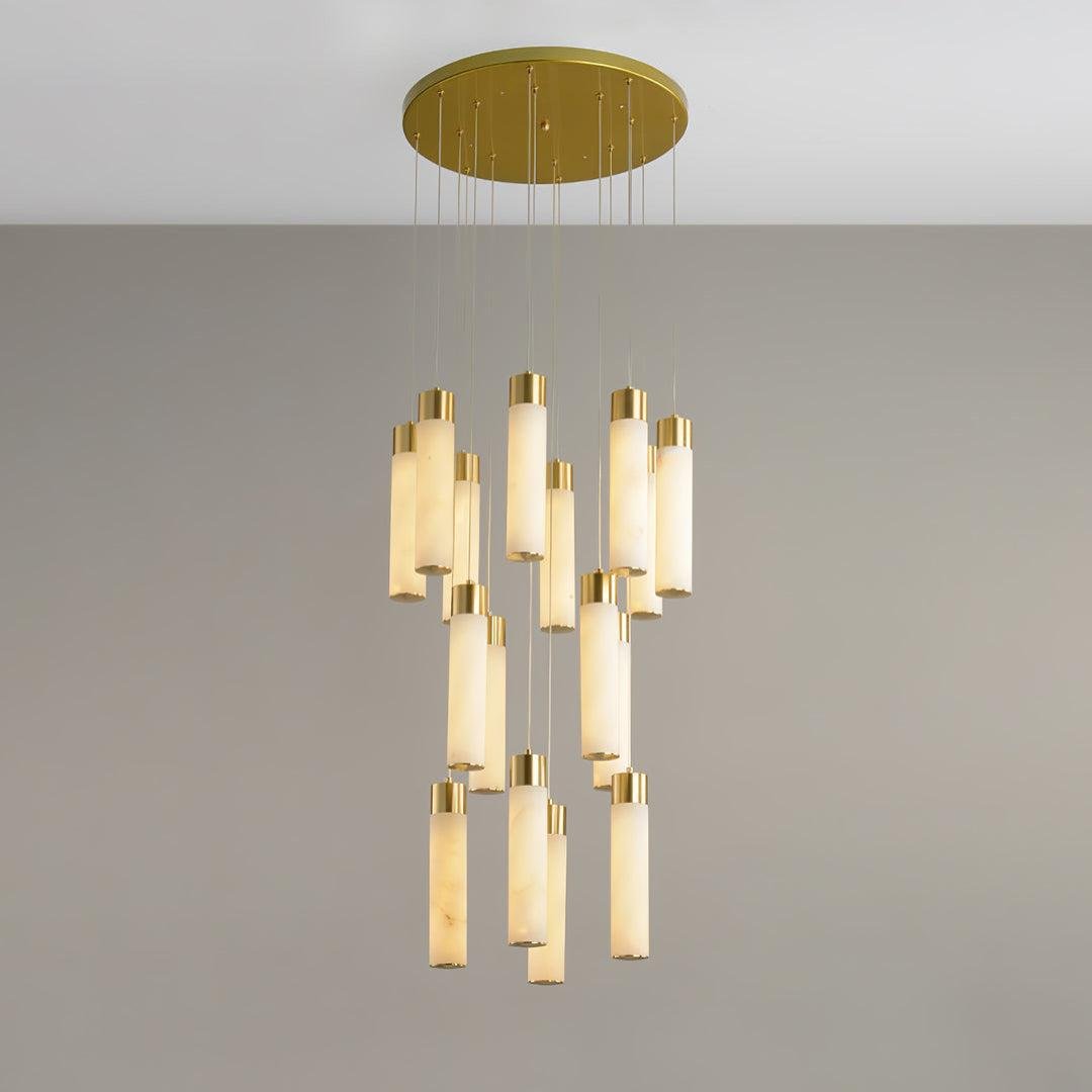 Celestial Alabaster Cascade Chandelier-Chandelier-casivra-Dia 31.5″(50cm)-Gold-casivra