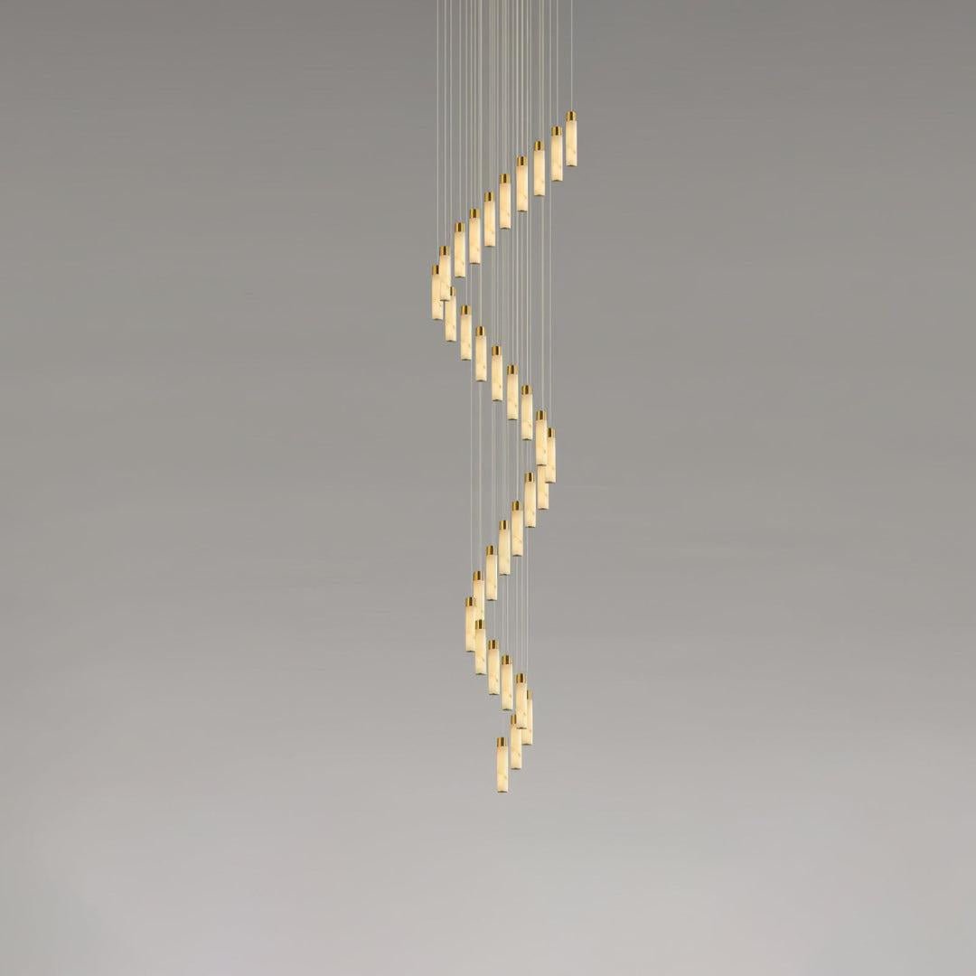 Celestial Alabaster Cascade Chandelier-Chandelier-casivra-Dia 31.5″(100cm)-Gold-casivra