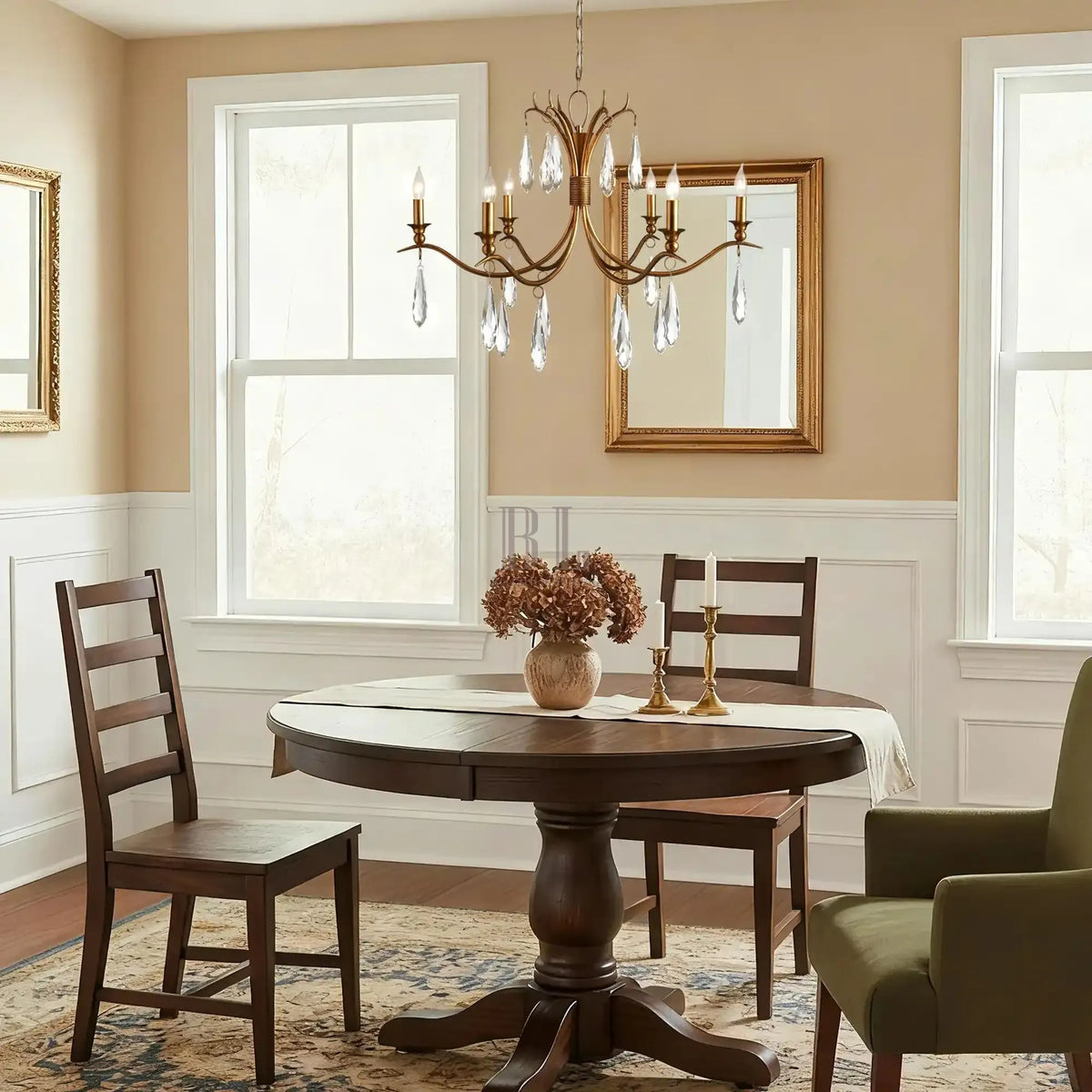 Corinne Chandelier 36" 59" for Living Room - clear finish, modern home lighting