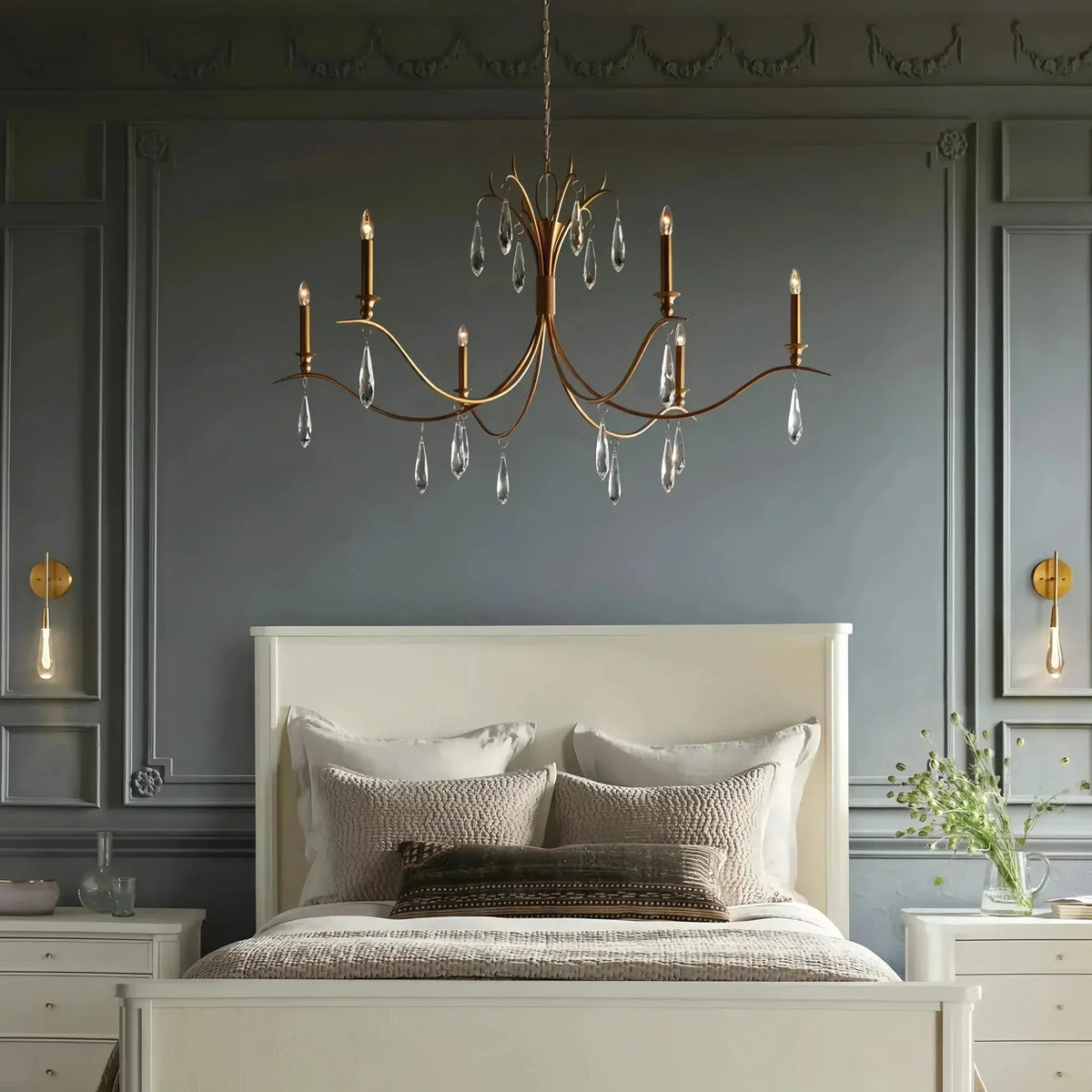 Corinne Chandelier 36" 59" for Living Room in clear - dining room lighting