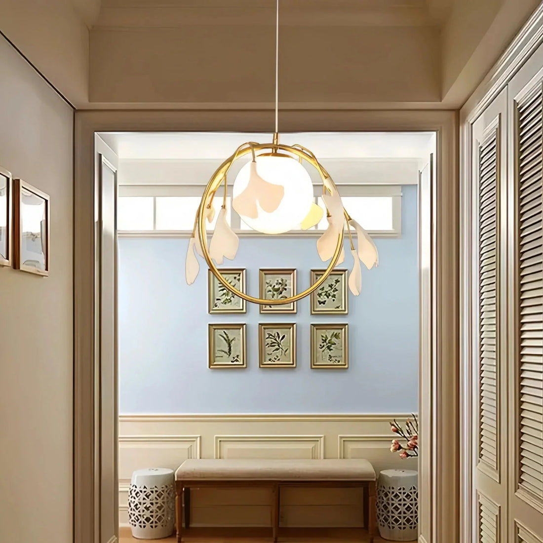 Ceramic Gingko Pendant Lamp - Model B ∅ 15.7″ X H 11.8″ / Dia 40cm X H 30cmcasivra