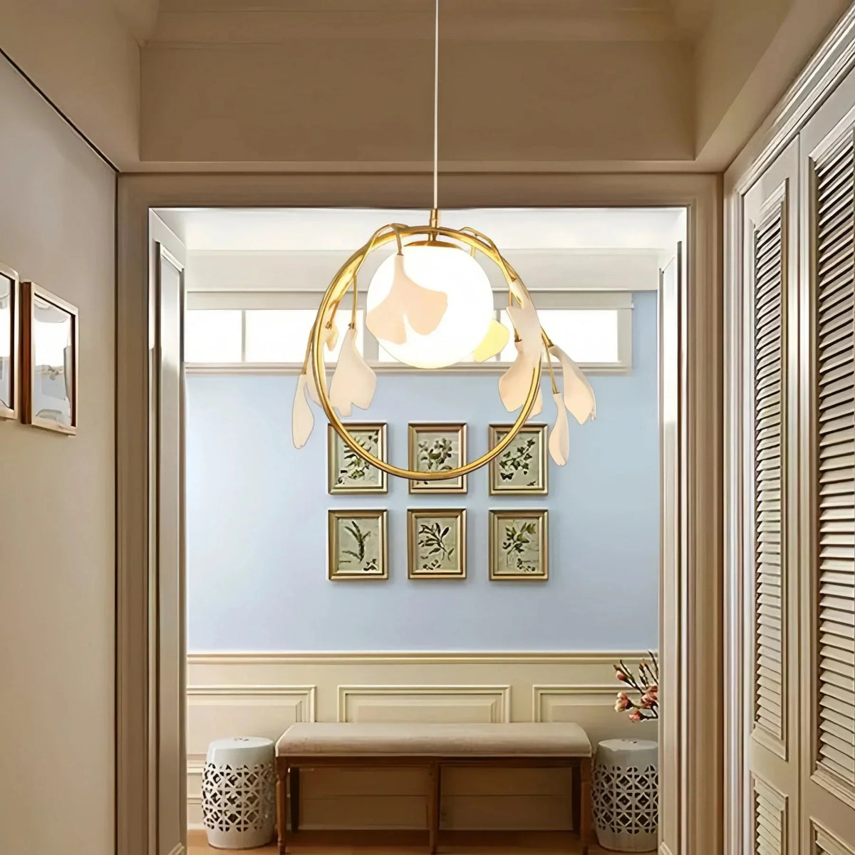 Ceramic Gingko Pendant Lamp - Model B ∅ 15.7″ X H 11.8″ / Dia 40cm X H 30cmcasivra