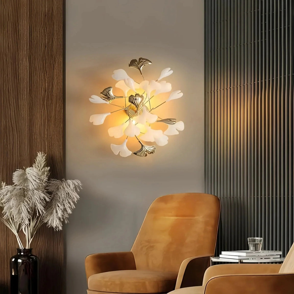 Ceramic Gingko Wall Lamp - Dia 40cm X H 60cmcasivra