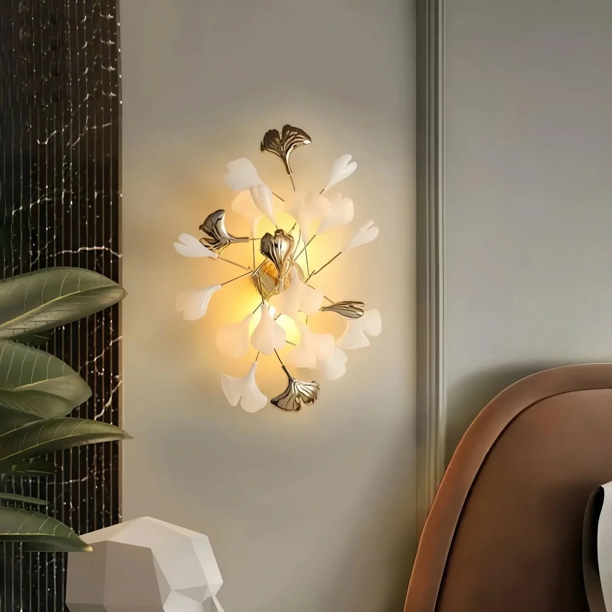 Ceramic Gingko Wall Lamp - Dia 40cm X H 60cmcasivra