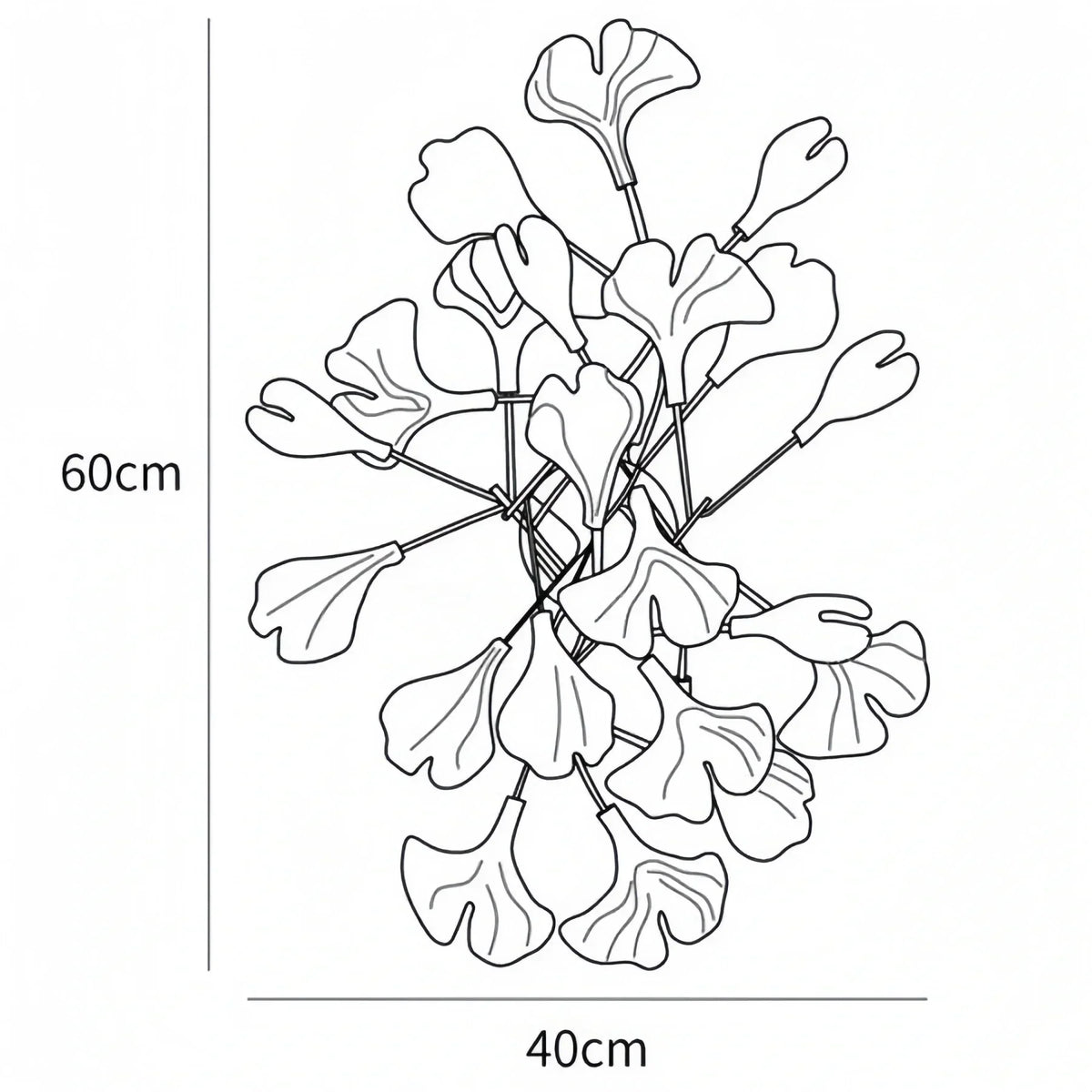Ceramic Gingko Wall Lamp - Dia 35cm X H 50cmcasivra