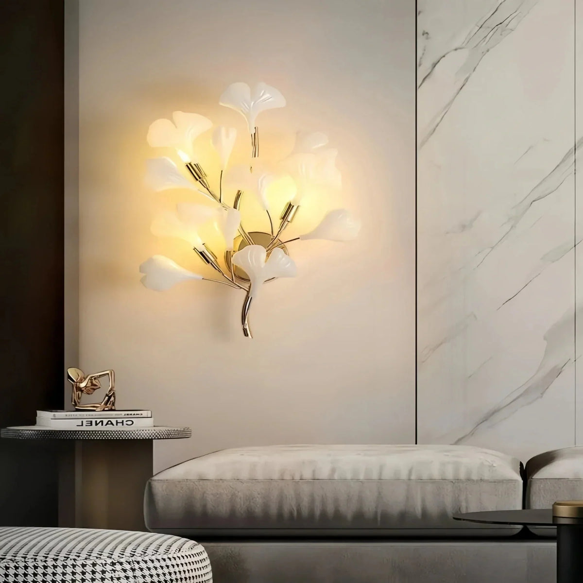 Ceramic Gingko Wall Lamp - Dia 35cm X H 50cmcasivra
