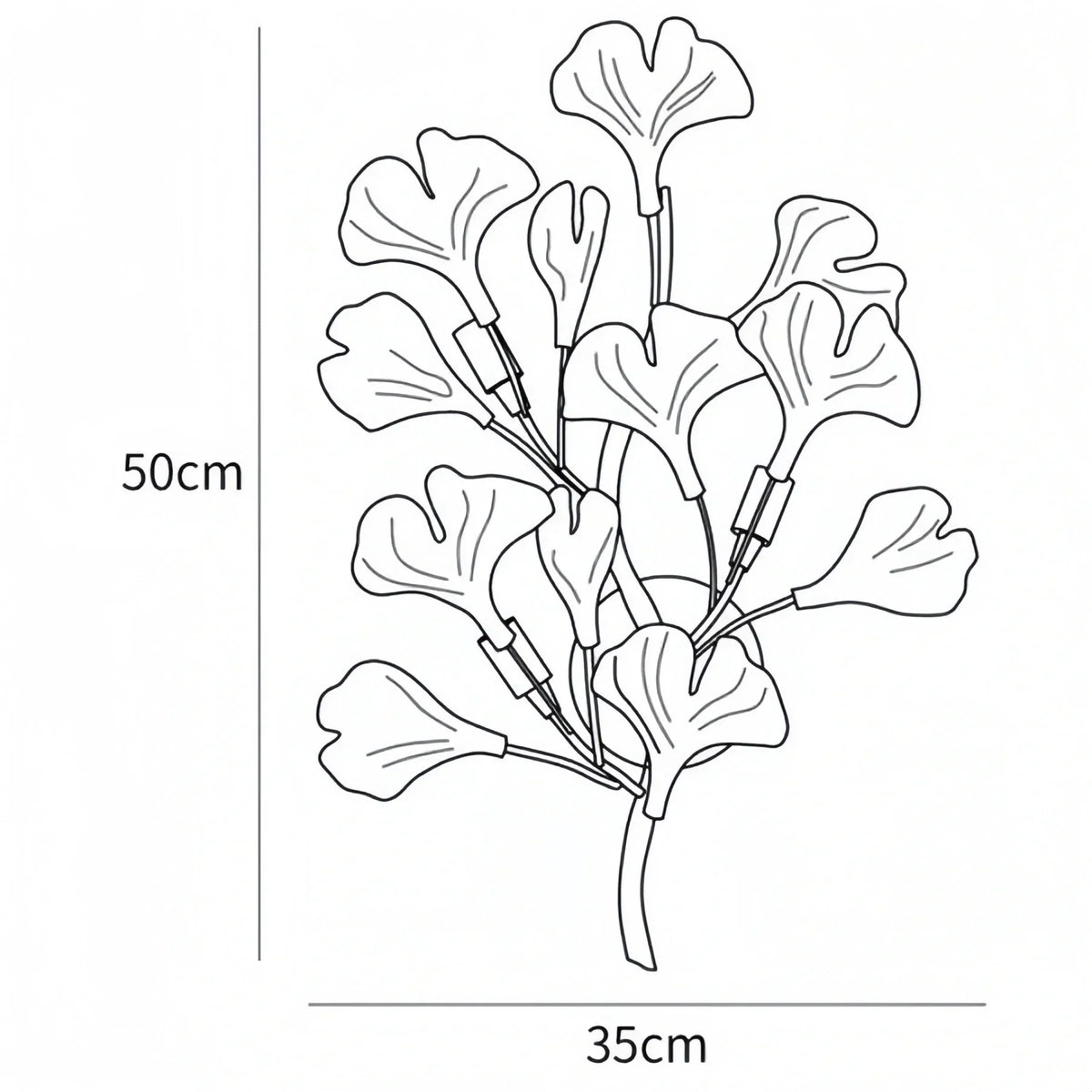 Ceramic Gingko Wall Lamp - Dia 35cm X H 50cmcasivra