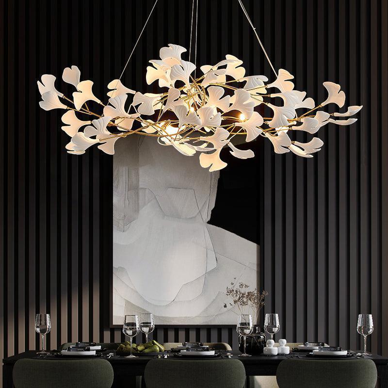 Ceramic Petal Modern Linear Branch Chandelier - 39.4" Lcasivra