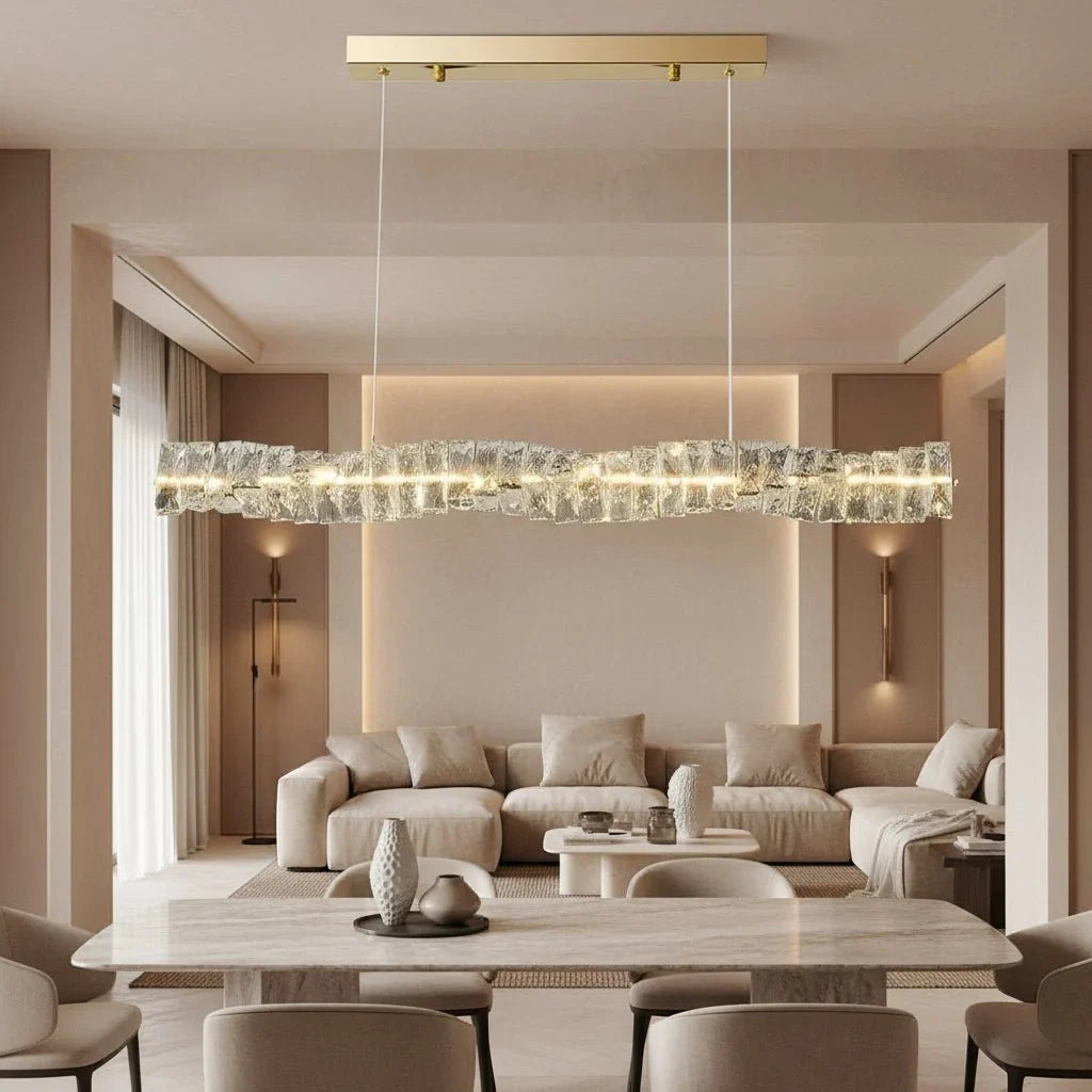 buyBacci 60" Linear Crystal Dining Chandelier - Morsale