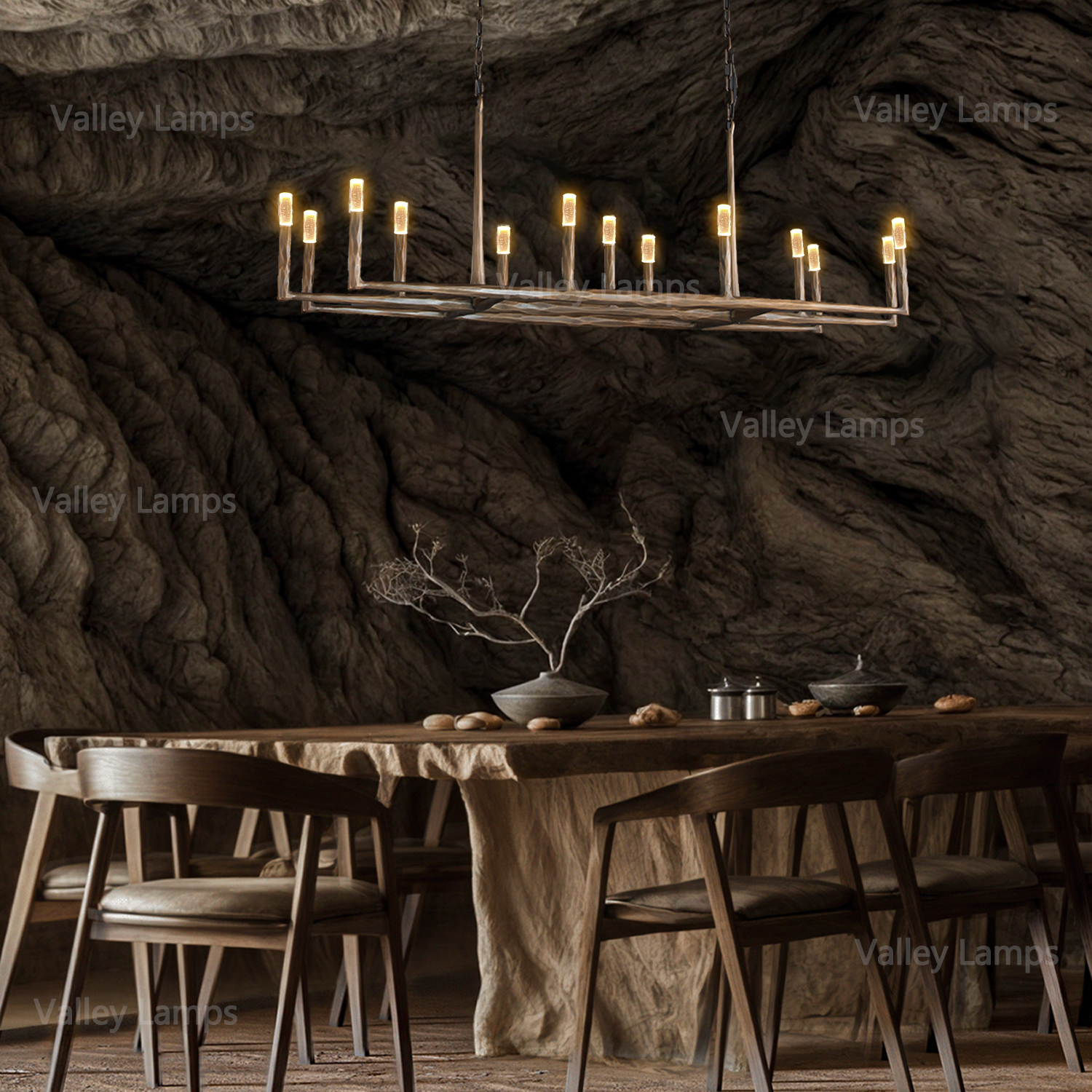 Thadrian Recatangular Chandelier 54”
