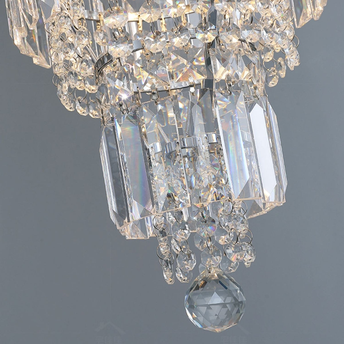 Chrome Extra Large Crystal Chandelier for Foyer Staircase Living Room Entrance Ceiling Light Fixture In Silver - D23.6"*H54.3"/ 23 LightsChromecasivra