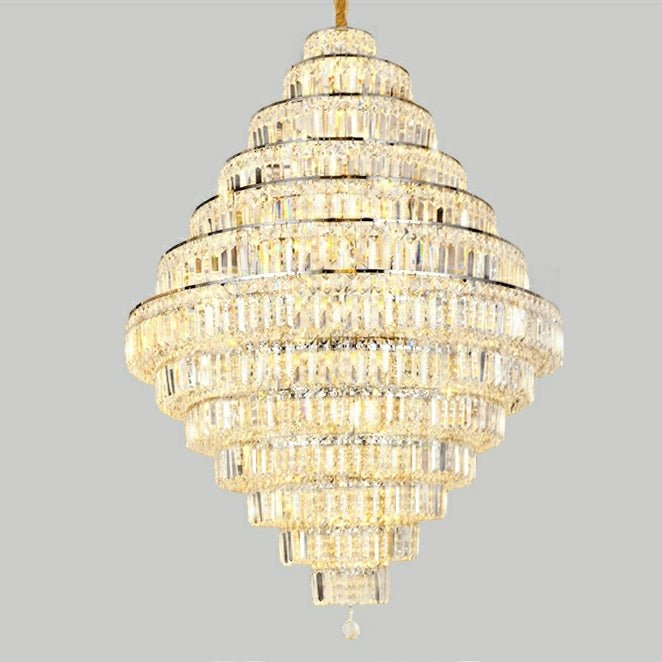 Chrome/ Silver/ Gold Extra Large Chandelier For Foyer Living Room Staircase Crystal Ceiling Lighting Fixture - D19.7"*H23.6"/ 10 LightsGoldWarm Lightcasivra