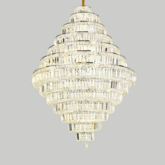 Chrome/ Silver/ Gold Extra Large Chandelier For Foyer Living Room Staircase Crystal Ceiling Lighting Fixture - D19.7"*H23.6"/ 10 LightsGoldWarm Lightcasivra