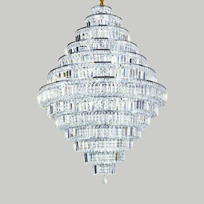 Chrome/ Silver/ Gold Extra Large Chandelier For Foyer Living Room Staircase Crystal Ceiling Lighting Fixture - D19.7"*H23.6"/ 10 LightsGoldWarm Lightcasivra