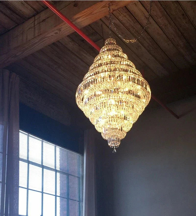 Chrome/ Silver/ Gold Extra Large Chandelier For Foyer Living Room Staircase Crystal Ceiling Lighting Fixture - D19.7"*H23.6"/ 10 LightsChrome/SilverWarm Lightcasivra