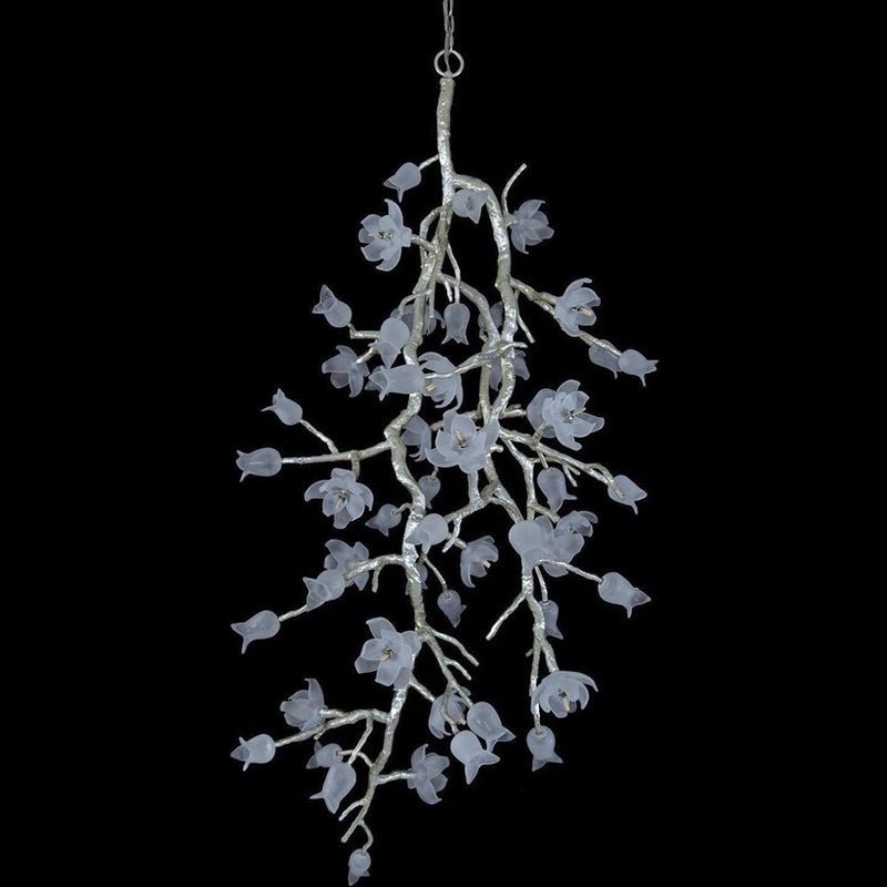 Churippu Branch Brass Chandelier - 21 lights ∅ 36″ x W 36″ x H 77.6″Brushed Silver & White Ceramiccasivra