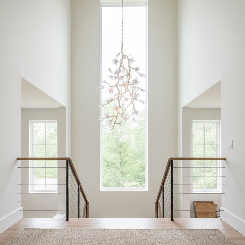 Churippu Branch Brass Chandelier - 21 lights ∅ 36″ x W 36″ x H 77.6″Brushed Dark Bronze & White Ceramiccasivra