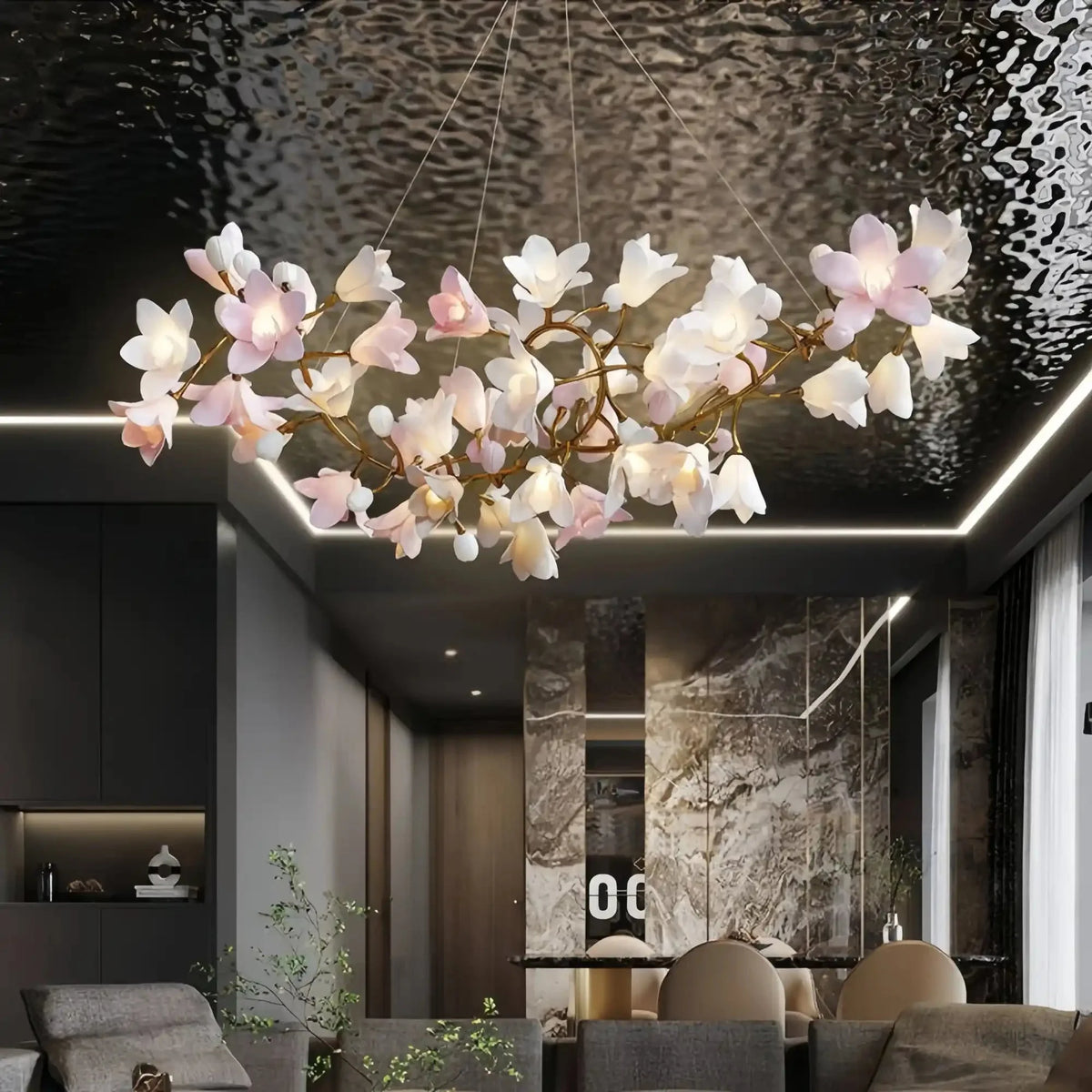 Circular Blossom Chandelier - L 47.2″(120cm) x W 15.7″(40cm) x H 17.7″ (45cm)casivra