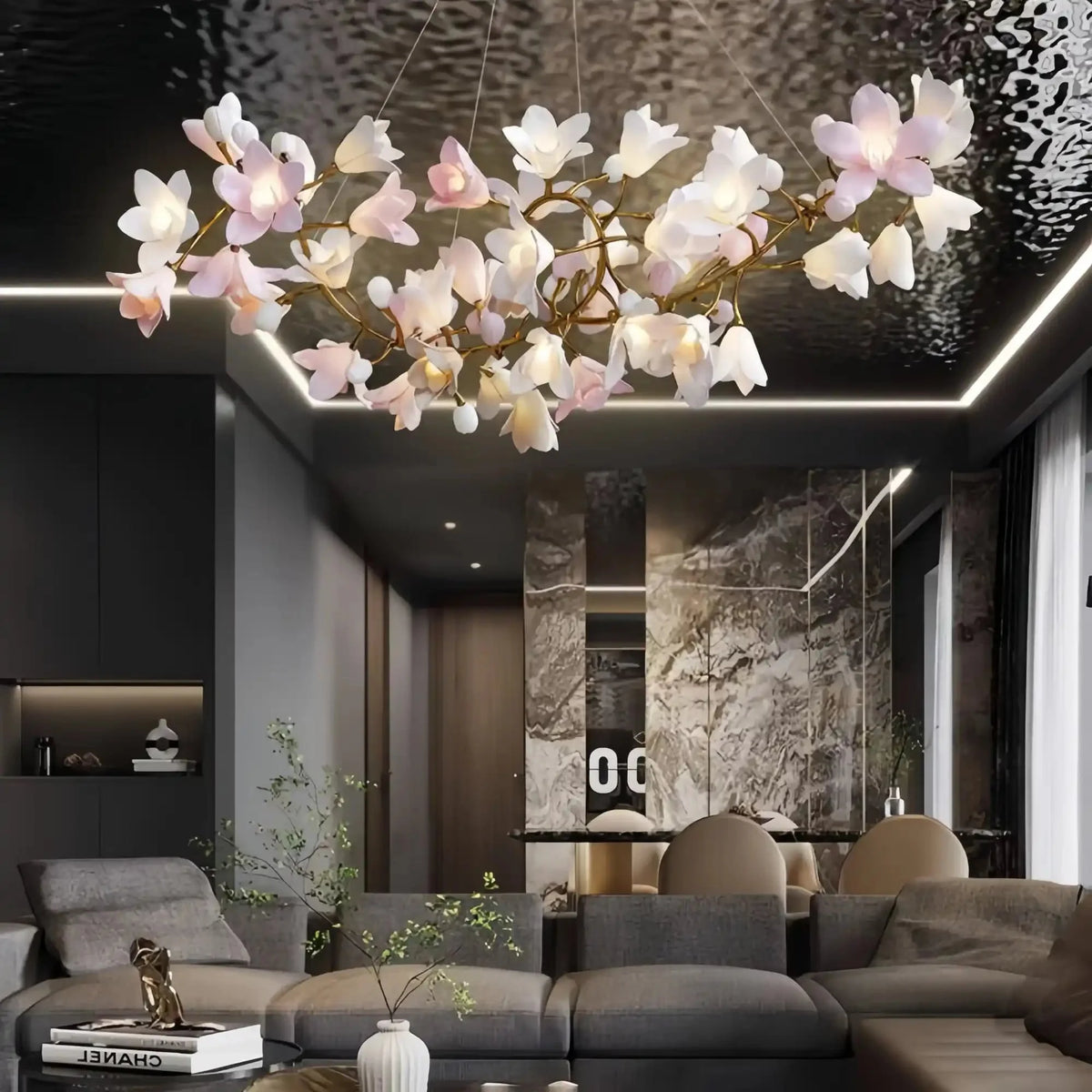Circular Blossom Chandelier - L 47.2″(120cm) x W 15.7″(40cm) x H 17.7″ (45cm)casivra