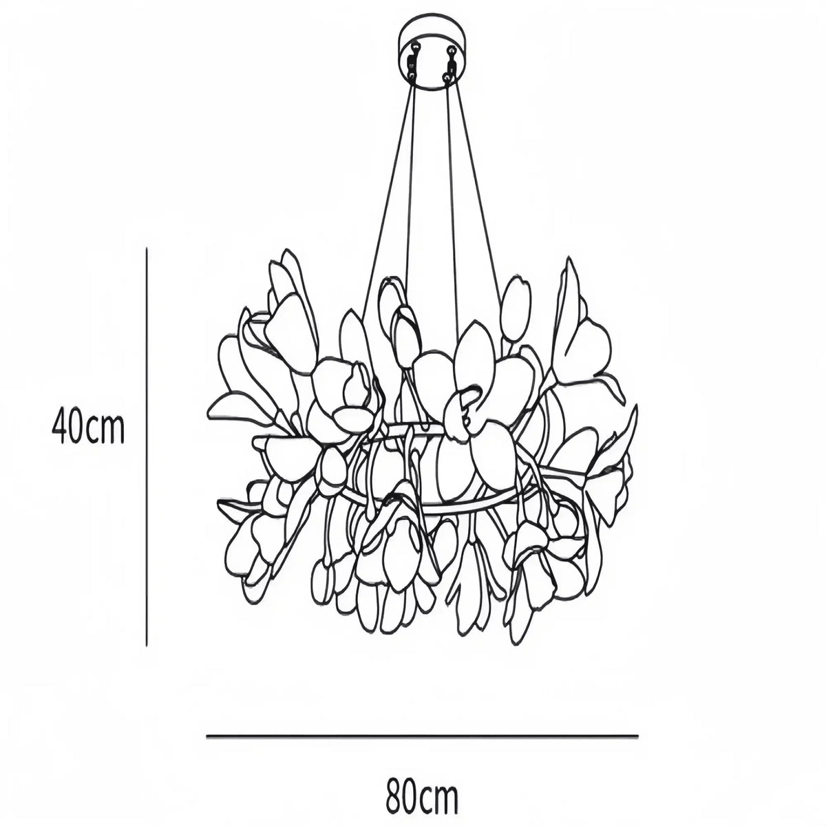 Circular Blossom Chandelier - Dia 31.5″(80cm) x H 15.7″(40cm)casivra
