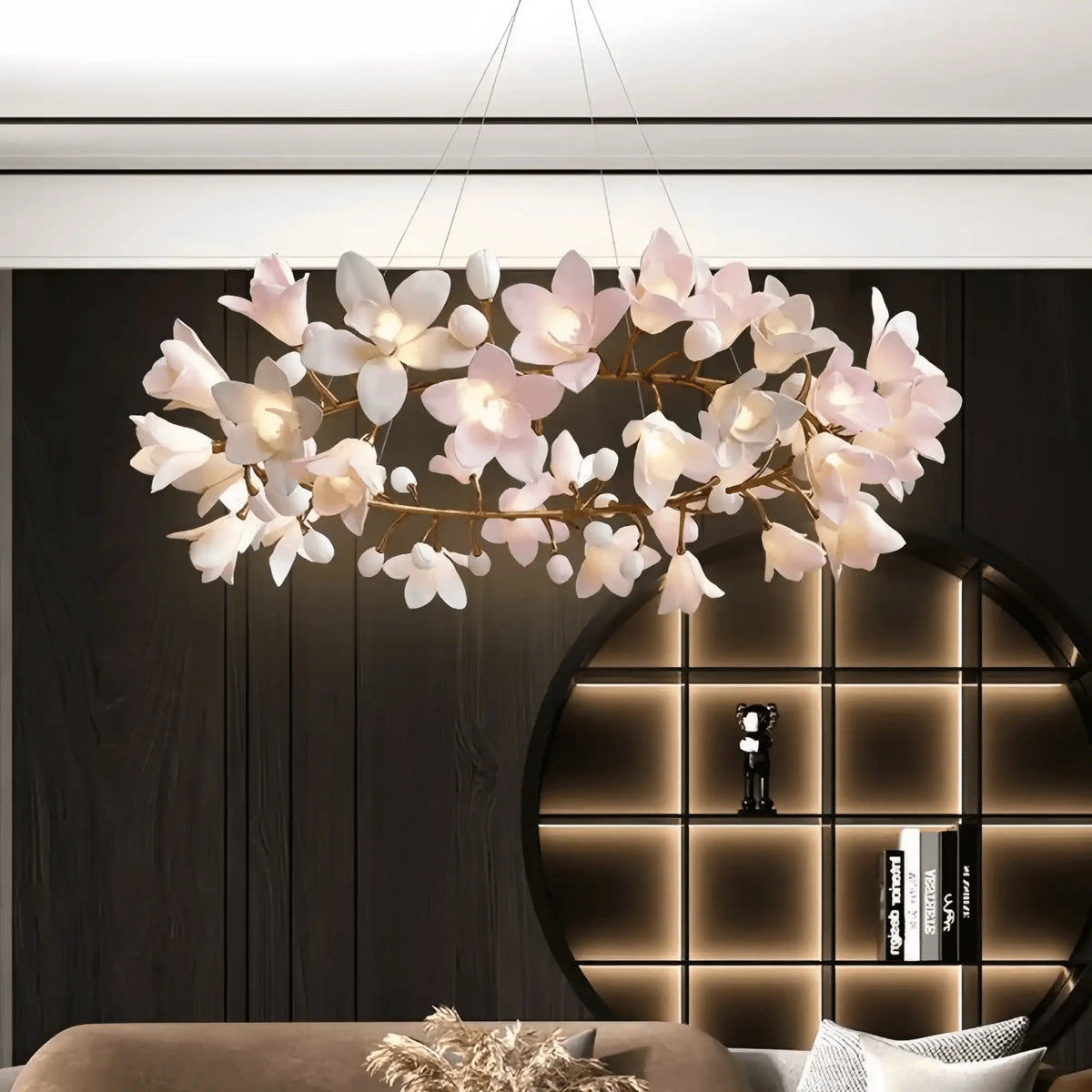 Circular Blossom Chandelier - Dia 31.5″(80cm) x H 15.7″(40cm)casivra