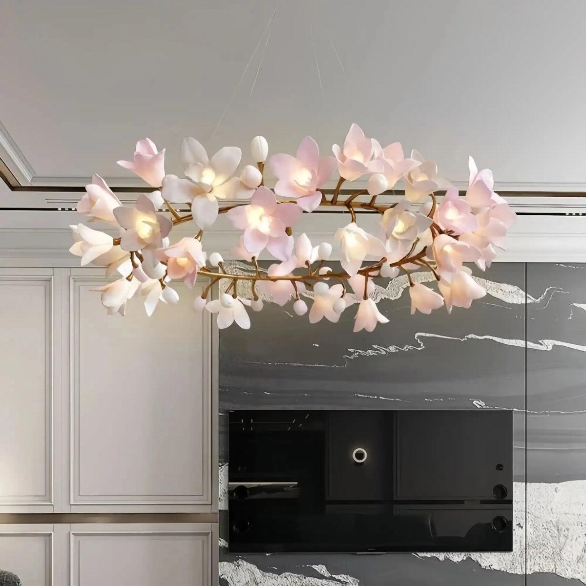 Circular Blossom Chandelier - Dia 31.5″(80cm) x H 15.7″(40cm)casivra