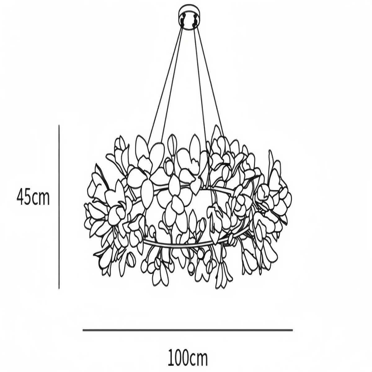 Circular Blossom Chandelier - Dia 39.4″(100cm) x H 17.7″(45cm)casivra