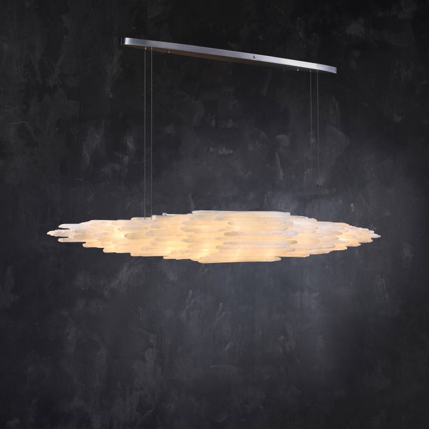 Claire Selenite Collection Pendant - Polished Nickel59″casivra