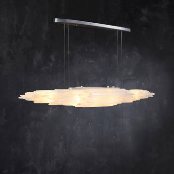 Claire Selenite Collection Pendant - Polished Nickel47″casivra
