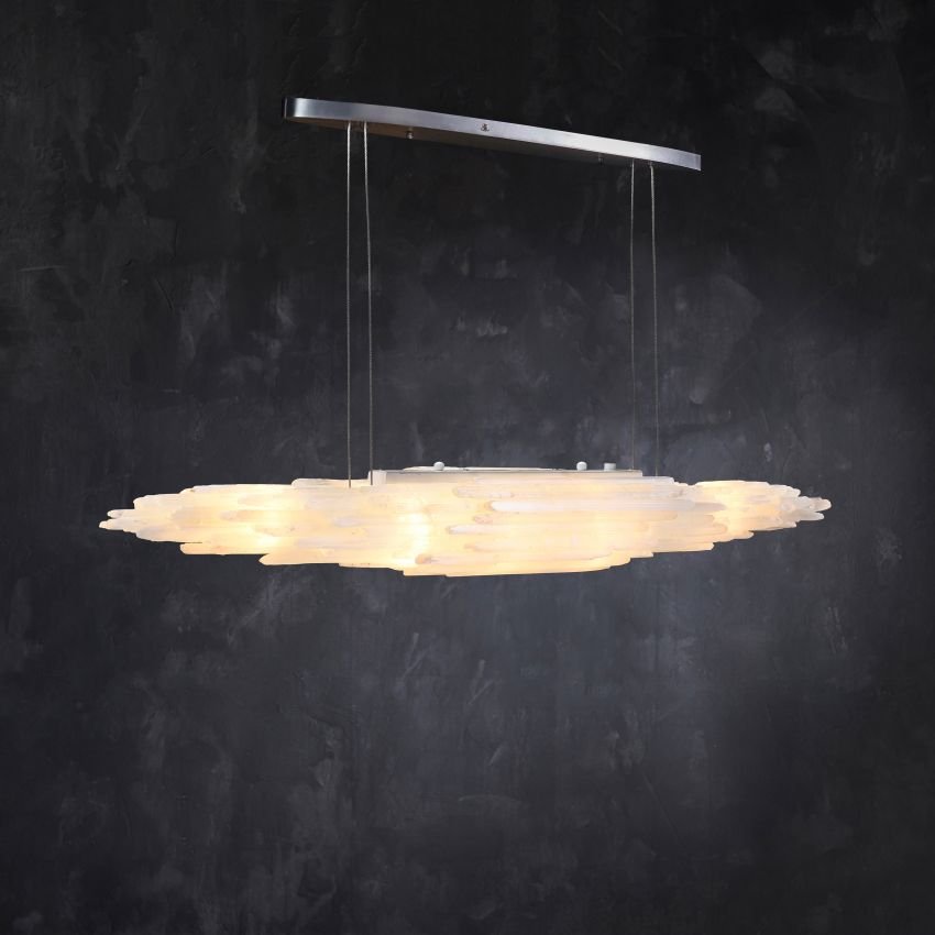 Claire Selenite Collection Pendant - Polished Nickel47″casivra
