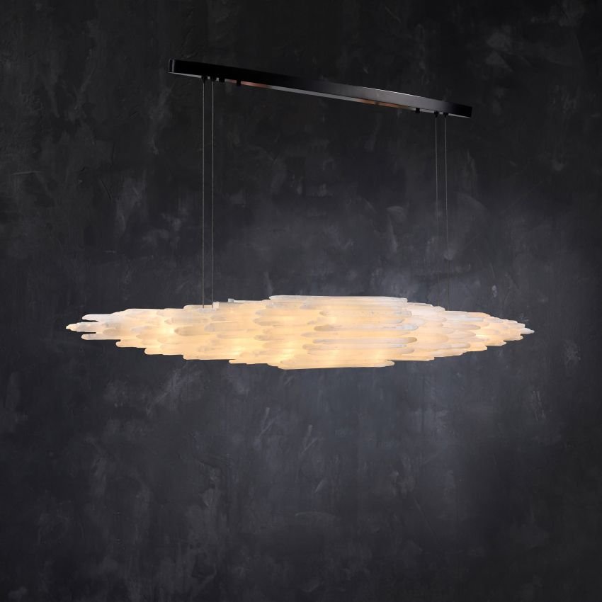 Claire Selenite Collection Pendant - Black47″casivra