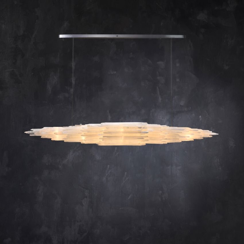 Claire Selenite Collection Pendant - Polished Nickel71″casivra