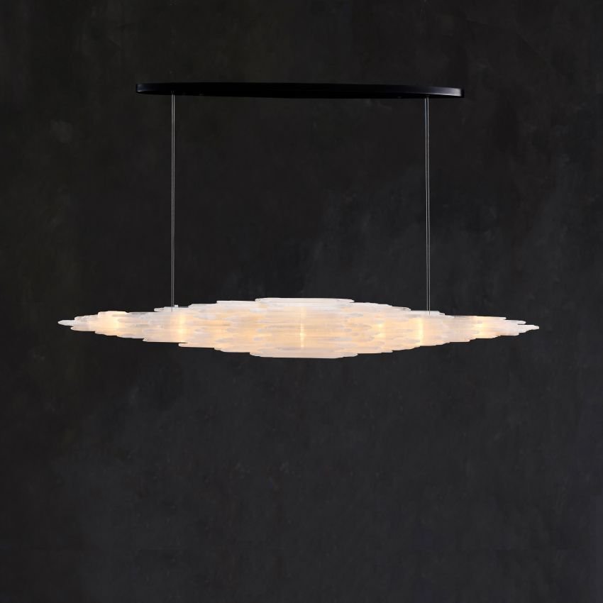 Claire Selenite Collection Pendant - Polished Nickel47″casivra