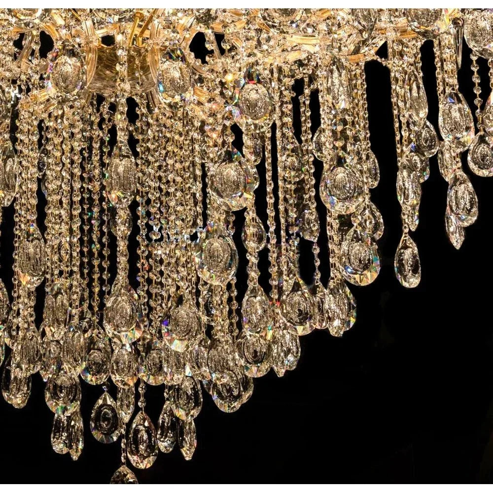Classic Modern Multi-layers Crystal Chandelier for Staircase/Foyer/Villa - D39.4"*H59.1"Warm LightBrasscasivra