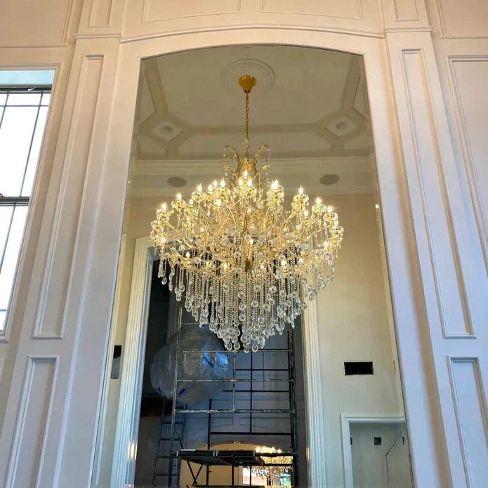 Classic Modern Multi-layers Crystal Chandelier for Staircase/Foyer/Villa - D39.4"*H59.1"Warm LightBrasscasivra