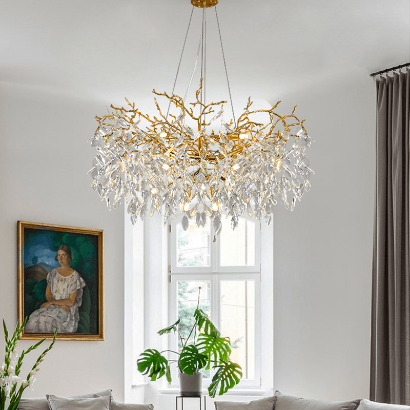 Cleo Branch Crystal Chandelier Light - 33.46" diamcasivra