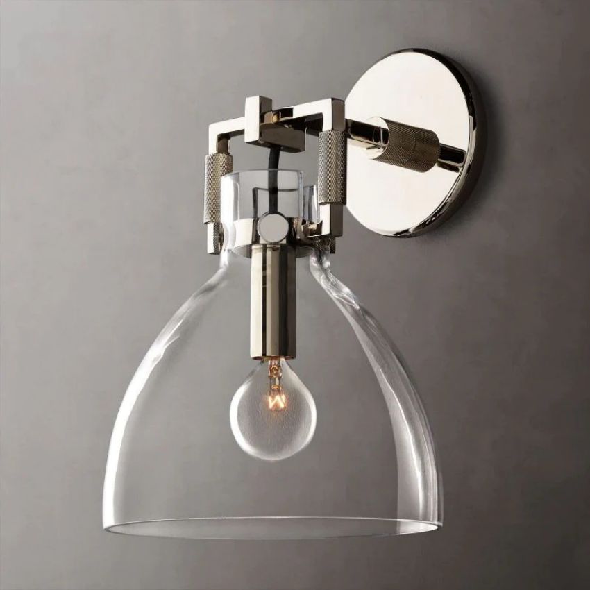 Machinist Glass Cloche Wall Sconce