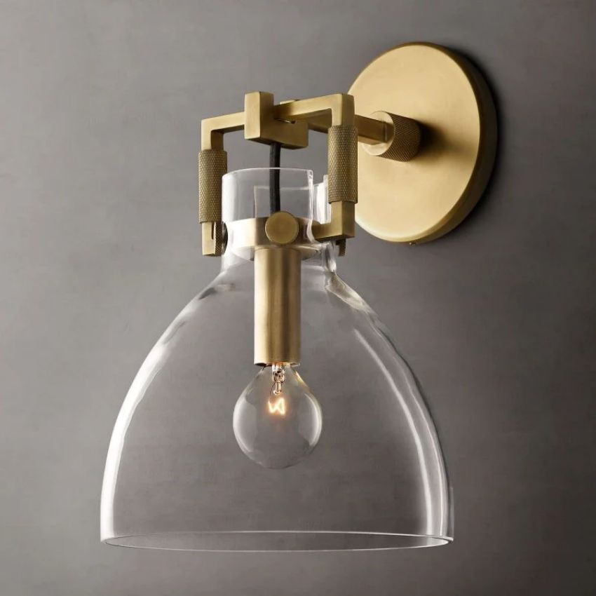 Machinist Glass Cloche Wall Sconce