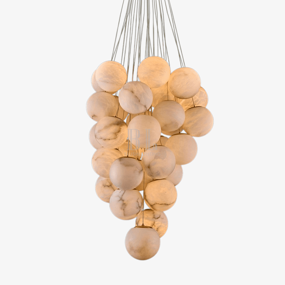 Cluster Alabaster Globe Chandelier-Chandelier-casivra-casivra