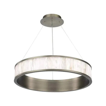 Coliseo Alabaster 28in LED Round Chandelier - Antique Nickelcasivra