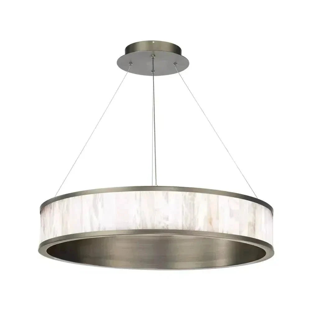 Coliseo Alabaster 28in LED Round Chandelier - Antique Nickelcasivra
