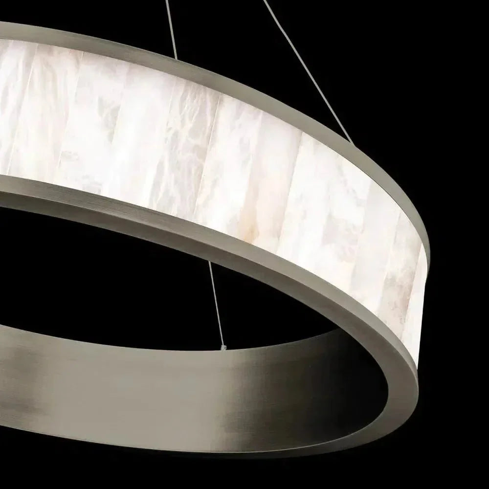 Coliseo Alabaster 28in LED Round Chandelier - Antique Nickelcasivra