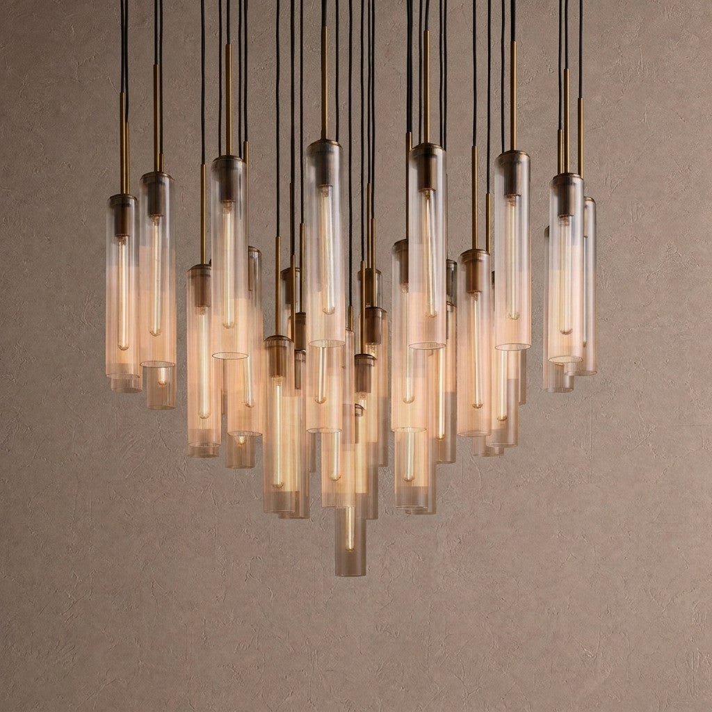 Colleena Fluted Glass Round Chandelier - 48"casivra
