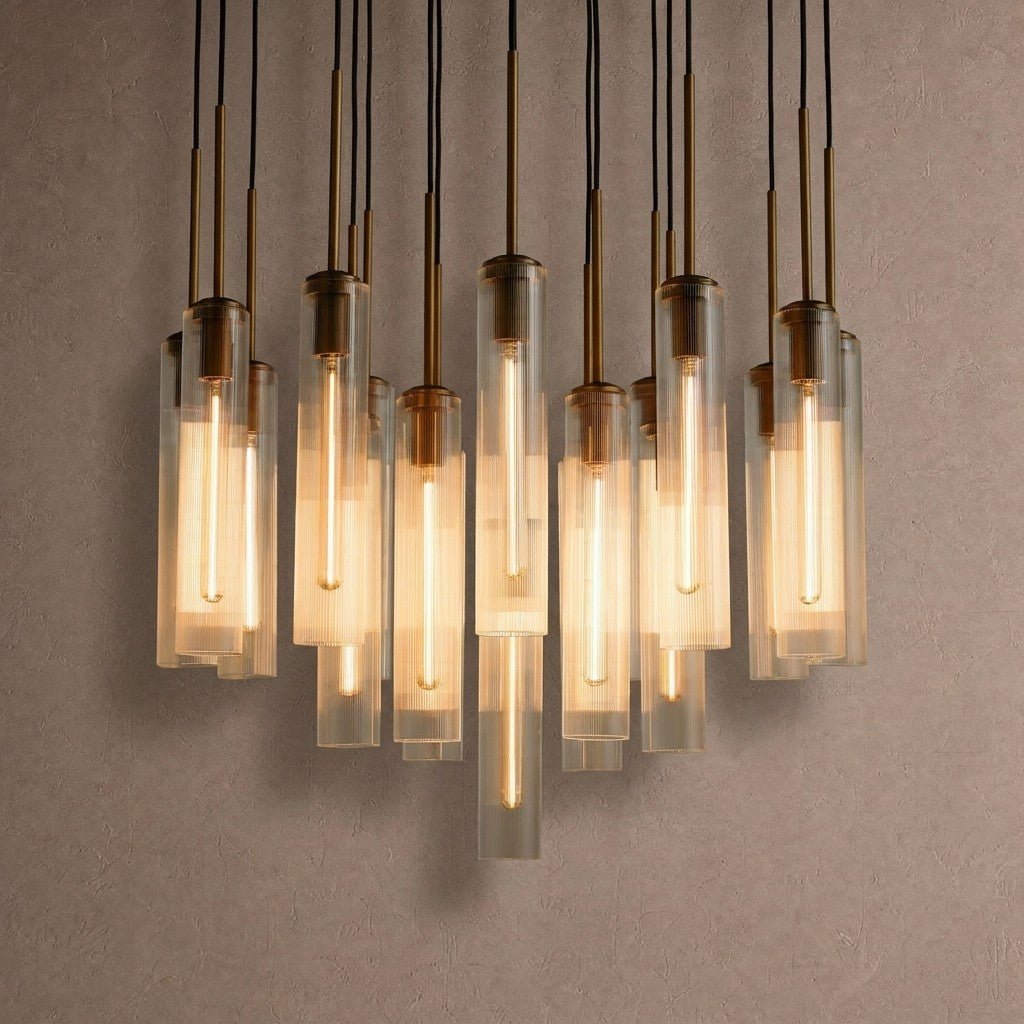 Colleena Fluted Glass Round Chandelier - 36"casivra